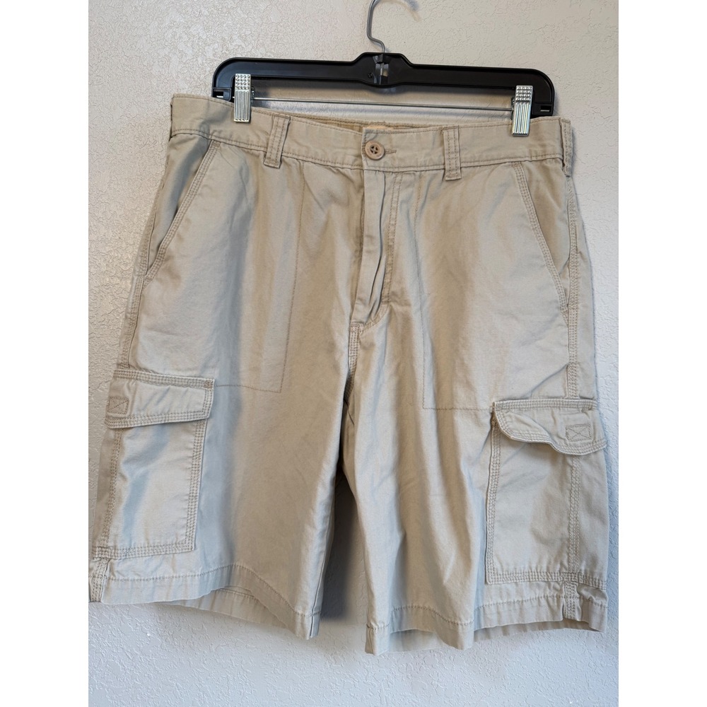RedHead Brand Co Mens 34 **(33) Tan Khaki Cotton Cargo Shorts Utility Outdoors